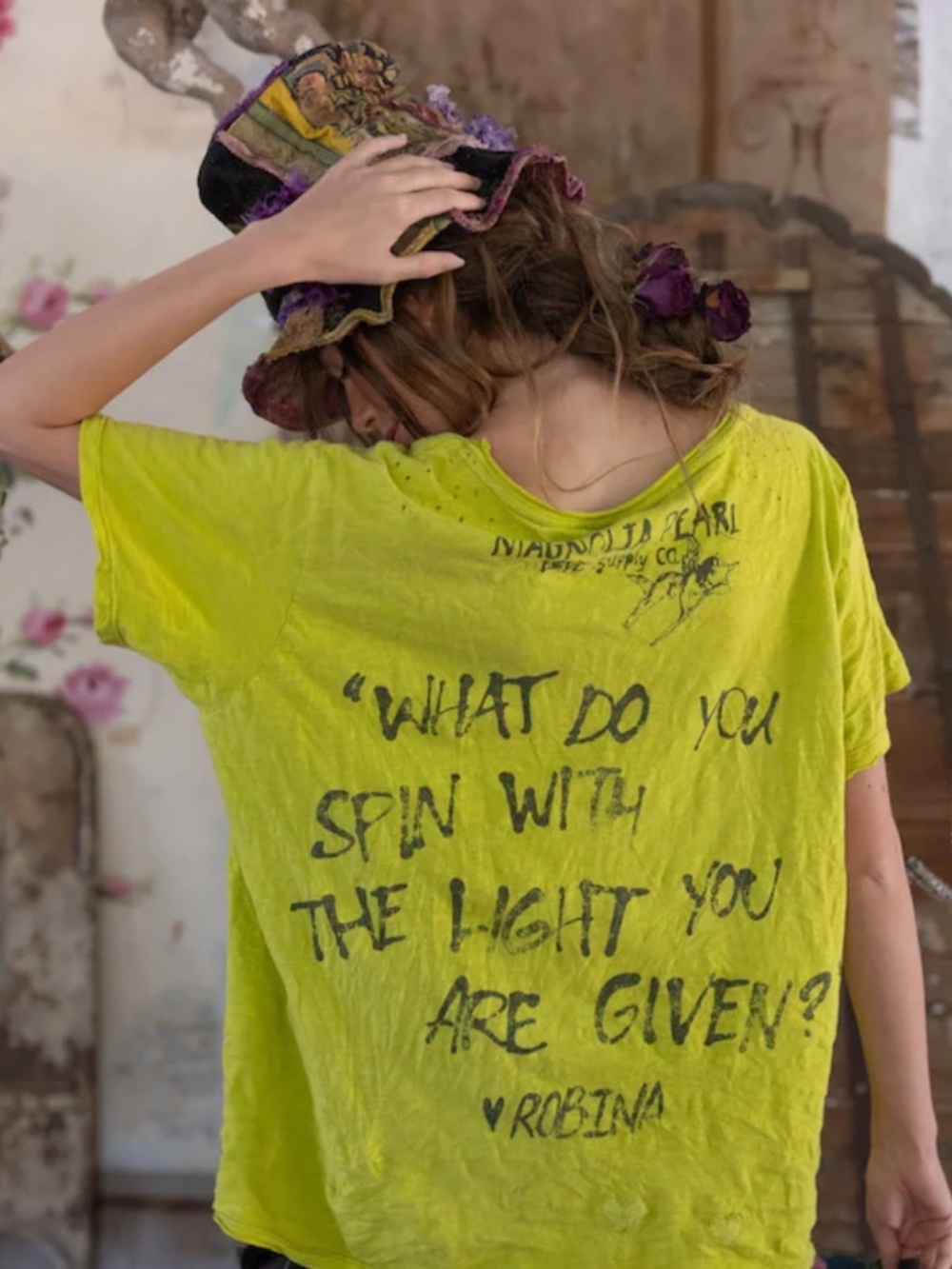 Magnolia Pearl Venice Lover Butterfly Tee - Yellow Plum - Picture 6 of 6